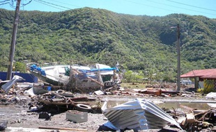 Les dégâts sont importants après le tsunami du 30 septembre aux Samoa.