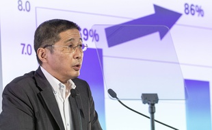 Hiroto Saikawa, président de Nissan, au siège de la société à Yokohama, près de Tokyo, le 25 juillet 2019.