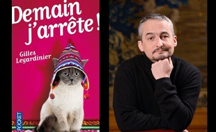 "Demain j'arrête", aux éditions Pocket, disponible en librairie (7,22 euros) et son auteur, Gilles Legardinier.