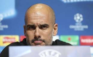 Pep Guardiola en conférence de presse à la veille de City-Feyenoord, le 20 novembre 2017.