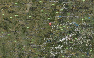 Googlemap d'Etouvans, dans le Doubs, où le corps carbonisé d'un adolescent a été retrouvé, le 11 janvier 2012.