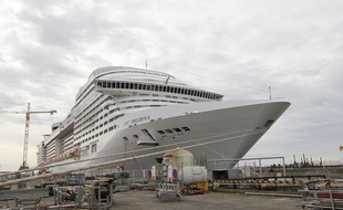 ST NAZAIRE, le 06/03/2013 Le navire MSC PRESCIOSA en cours de finition sur les chantiers navals