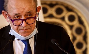 le ministre des Affaires étrangères Jean-Yves Le Drian, le 11 mars 2021 à Paris.