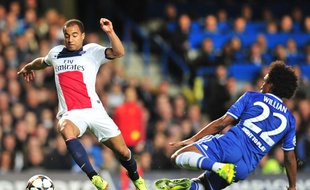 Le Parisien Lucas lors du quart de finale retour de Ligue des champions Chelsea-PSG (3-1), le 8 avril 2014.