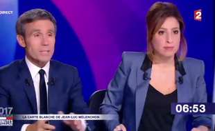 David Pujadas et Léa Salamé présentent « 15 minutes pour convaincre », le dernier grand rendez-vous des onze candidats avant l'élection, le 20 avril 2017.