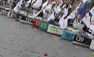 Les bateaux au départ de la transat Jacques Vabre, le 4 novembre 2017.