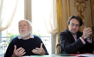 Hubert Reeves, président de la Ligue ROC, et Christophe Aubel, directeur, en 2009.