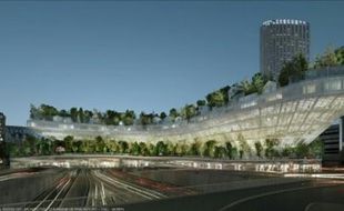 Image numérique fournie par le cabinet d'architectes japonais Sou Fujimoto and Manal Rachdi-Oxo montrant le projet "Mille Arbres" pour le 17e arrondissement de Paris, le 3 février 2016