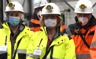 La ministre Barbara Pompili a visité le site de Stocamine pendant plus de deux heures.