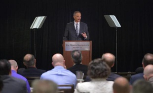 Le ministre américain de la Justice Eric Holder à Washington le 5 mai 2014