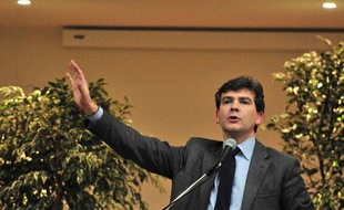 Arnaud Montebourg, en meeting à Pessac, le 8 février 2011.