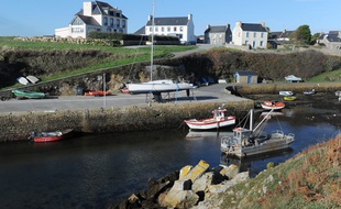 Vue de l'île d'Ouessant, au large du Finistère.