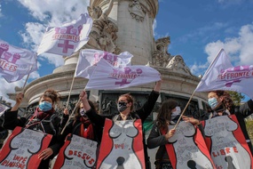 Manifestation à Paris pour le droit à l'avortement le 26 septembre 2020.