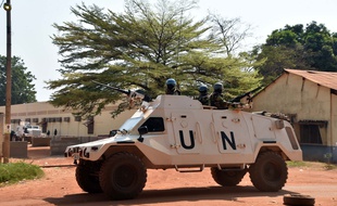 Des Casques bleus à Bangui le 2 janvier 2016.
