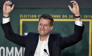 Yannick Jadot savoure son score aux européennes avec EELV, le 26 mai 2019.