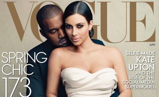 Kim Kardashian et Kanye West en une du numéro d'avril de Vogue