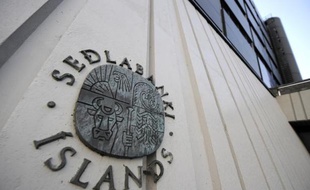 Le logo de la Banque centrale d'Islande
