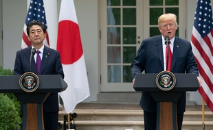Donald Trump et le Premier ministre japonais Shinzo Abe, le 7 juin 2018 à la Maison Blanche.