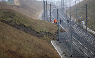 Glissement de terrain près de Saverne (Bas-Rhin) à l'origine du déraillement d'un TGV le 5 mars 2020 sur la ligne Paris Strasbourg.