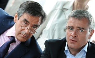 François Fillon et Marc Joulaud à La Suze-sur-Sarthe, le 4 juin 2012.