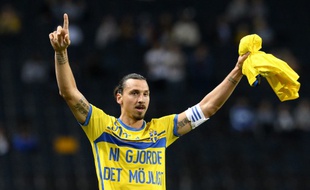 Zlatan Ibrahimovic a battu le record du nombre de buts inscrits en sélection suédoise (50) lors du match Suède-Estonie, le 4 septembre 2014, à Solna.