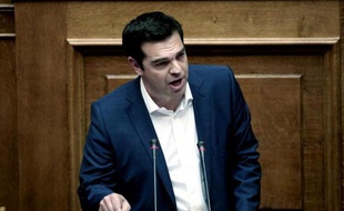 Le Premier ministre, Alexis Tsipras, devant le Parlement le 5 juin 2015 à Athènes