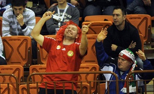Des supporters lors du match Islande-Hongrie, le 22 janvier 2012