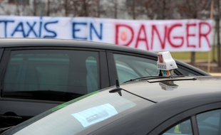 Illustration d'une manifestation de taxis