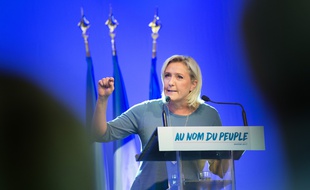 Marine Le Pen lors de l'université d'été du FN, le 18 septembre.