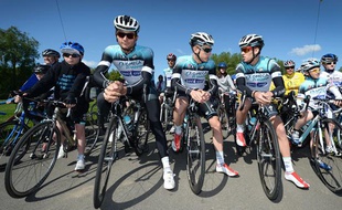 Les coureurs de l'équipe Omega-Pharma le 2 juin 2013 en Belgique.