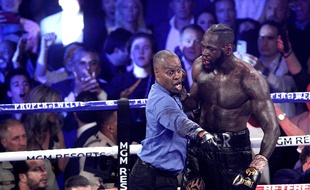 Deontay Wilder lors du comba contre Tyson Fury, en février 2020.
