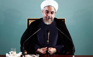 Le président iranien Hassan Rohani en conférence de presse à Téhéran le 30 août 2014