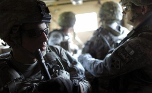 Des soldats américains vers le camp Michigan en Afghanistan.