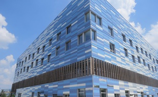 Un bâtiment du futur nouveau pôle de santé privé à Saint-Herblain. La clinique de la main y a déménagé ce lundi