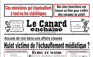 La une du «Canard enchaîné» du 14 février