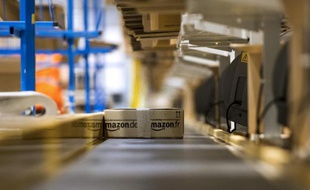 Un colis préparé sur le site d'Amazon à Châlon-sur-Saône