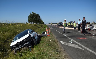 Photo d'illustration d'un accident sur une autoroute française.