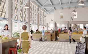 Vue intérieur des futures halles de Bacalan, en face de la Cité du Vin de Bordeaux