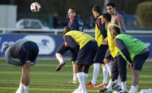 Franck Ribéry, à l'entraînement avec l'équipe de France, le 21 mars 2011