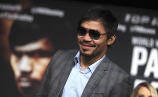 Many Pacquiao lors d'une conférence de presse le 20 janvier 2016.