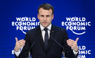 Emmanuel Macron à Davos le 24 janvier 2018.