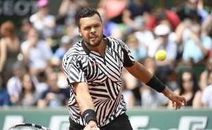 Jo-Wilfried Tsonga à l'entraînement à Roland-Garros, le 21 mai 2016.