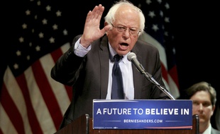 Bernie Sanders lors de l'annonce de sa candidature à New York, le 19 février 2019.