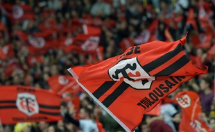 Des supporters du Stade Toulousain lors du match de Top 14 contre Clermont au Stadium de Toulouse.