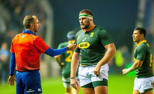 Le pilier sud-africain Thomas du Toit, lors du test-match contre l'Ecosse à Murrayfield, le 17 novembre 2018.