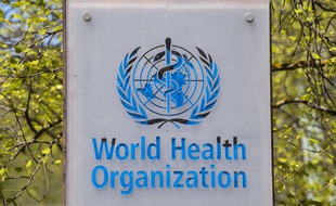 Le logo de l'Organisation mondiale de la santé, à Genève. (illustration)