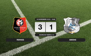 Ligue 1, 13ème journée: Le Stade Rennais bat Amiens 3-1 à domicile