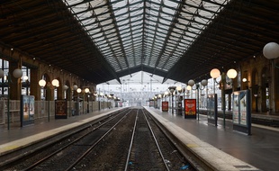 La Gare du Nord à Paris vide de ses trains le 5 décembre 2019.