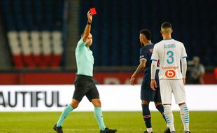Neymar a été expulsé après une altercation avec Alvaro lors de PSG-OM, le 13 septembre 2020.