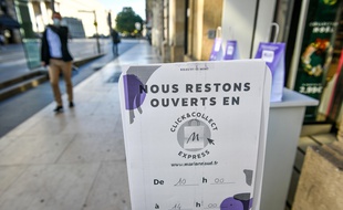 Illustration d'une boutique fermée durant le second confinement.